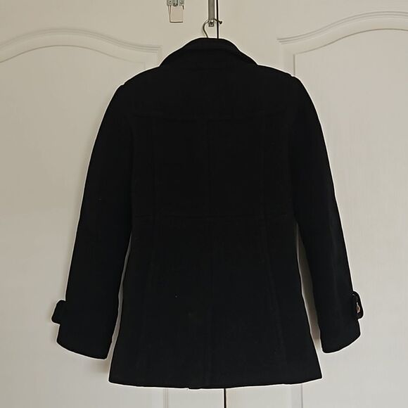 Banana Republic Women's Double Breasted Wool Coat Navy Blue Size 4 - Picture 3 of 16